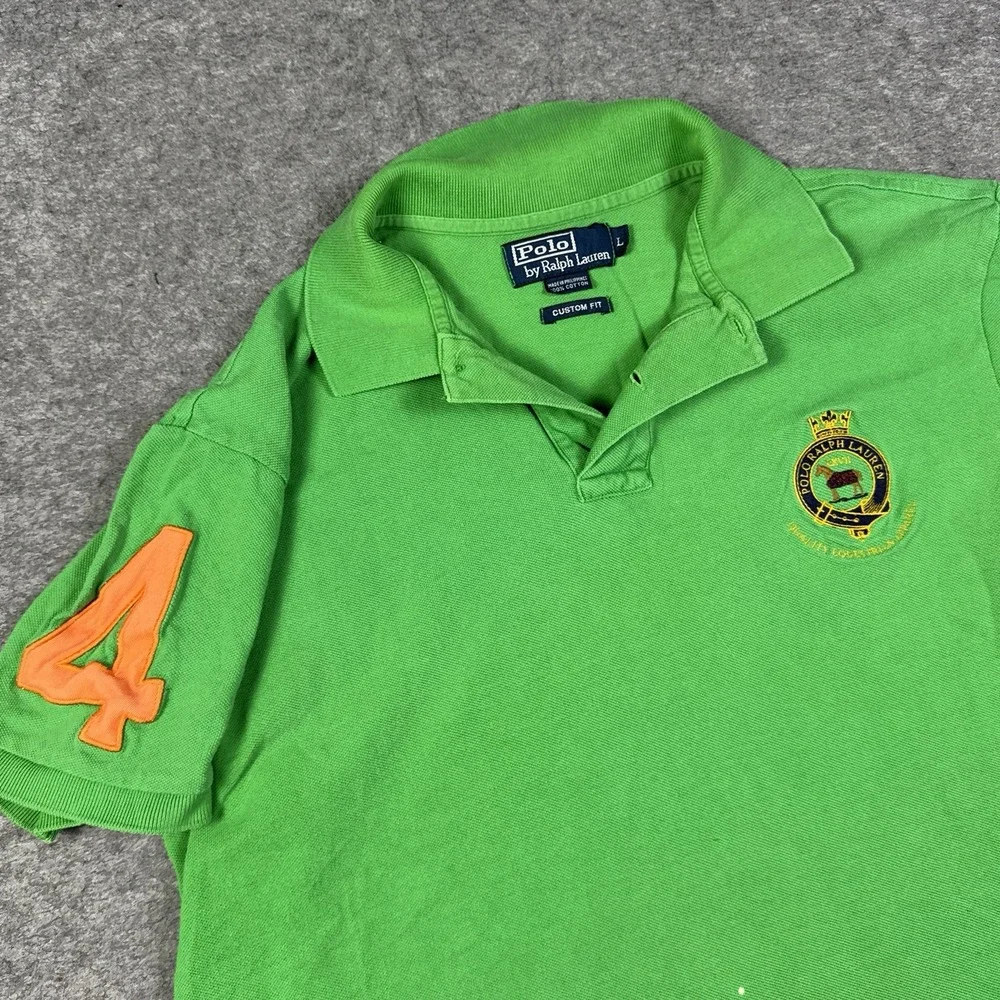 Polo Ralph Lauren Shirt Mens Large Pima Crest Crown Pony Embroidered Equestrian